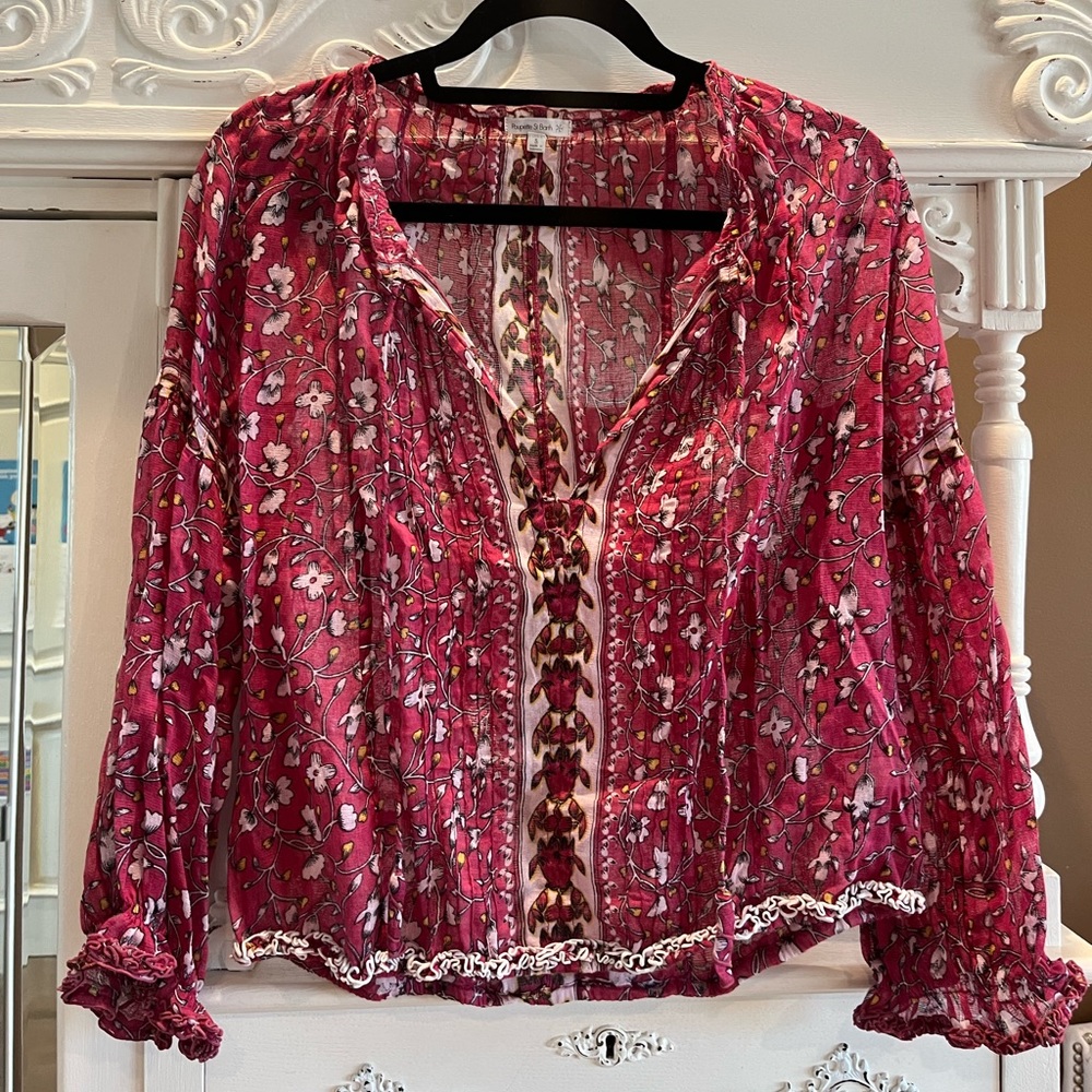 Beautiful, floral, blouse.